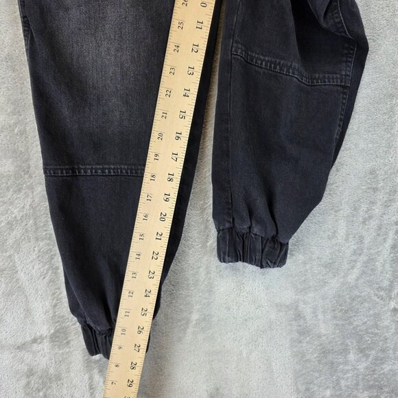 Forever 21 Premium Pants Womens Small Black Denim Jogger Carpenter Style - Picture 4 of 10